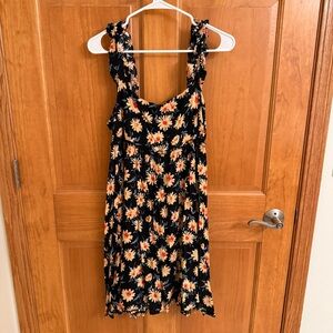 Easel Black and Cream Floral Dress